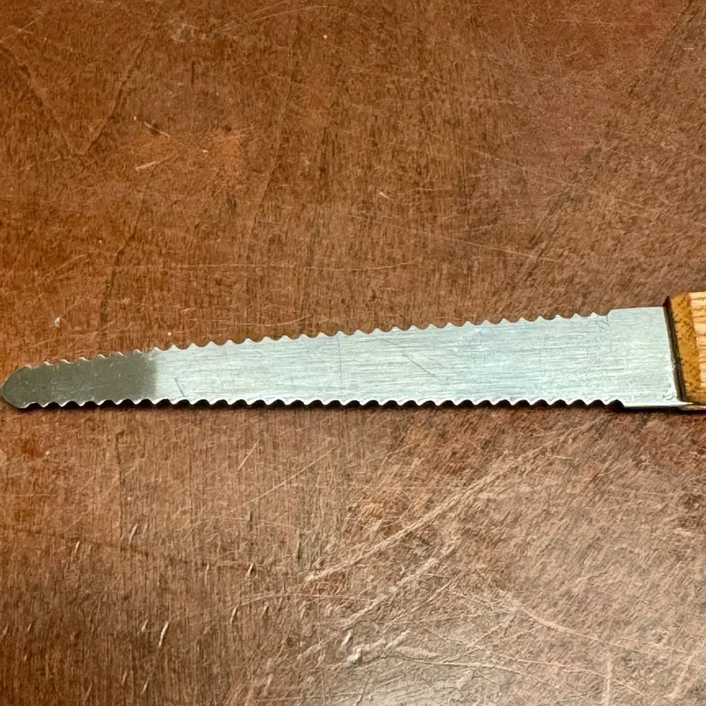 Ekco‎ Stainless Steel Serrated Double Sided Blade Grapefruit Knife Wood Handle